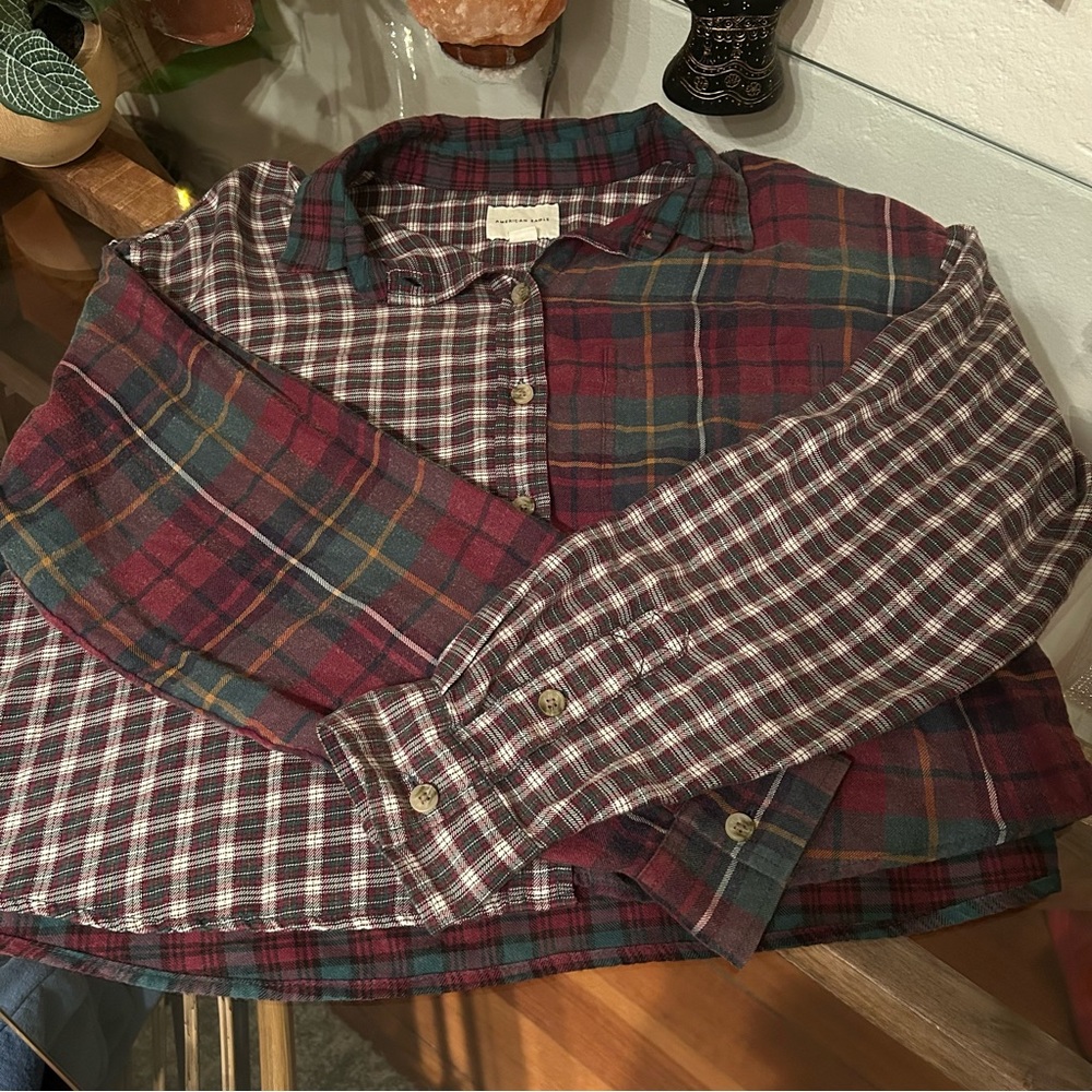 American Eagle Cropped Flannel